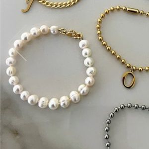 HRH Collection pearl bracelet w/ gold clasp - summertime sadness collection